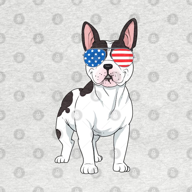 French Bulldog - Fun Frenchie in American Aviator Glasses by RKP'sTees